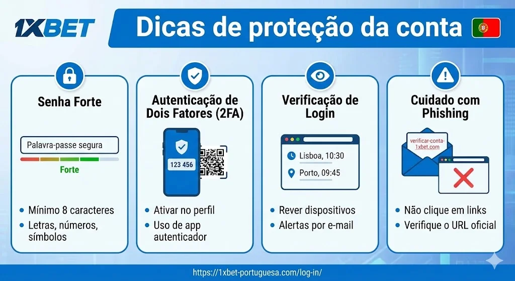 Dicas de proteção da conta