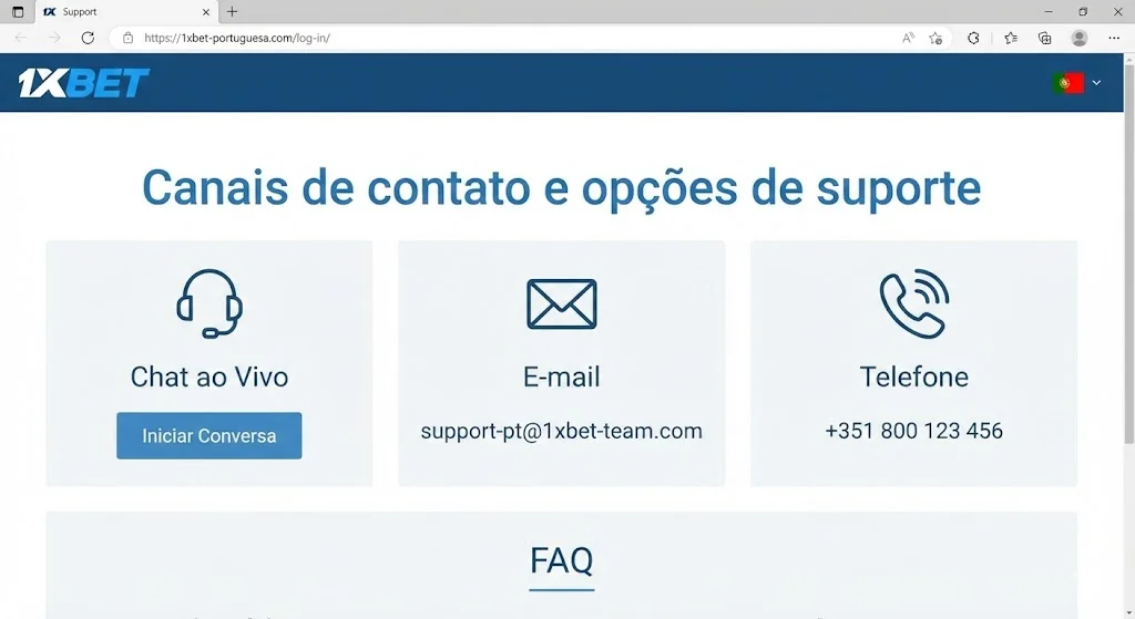 Canais de contato e opções de suporte